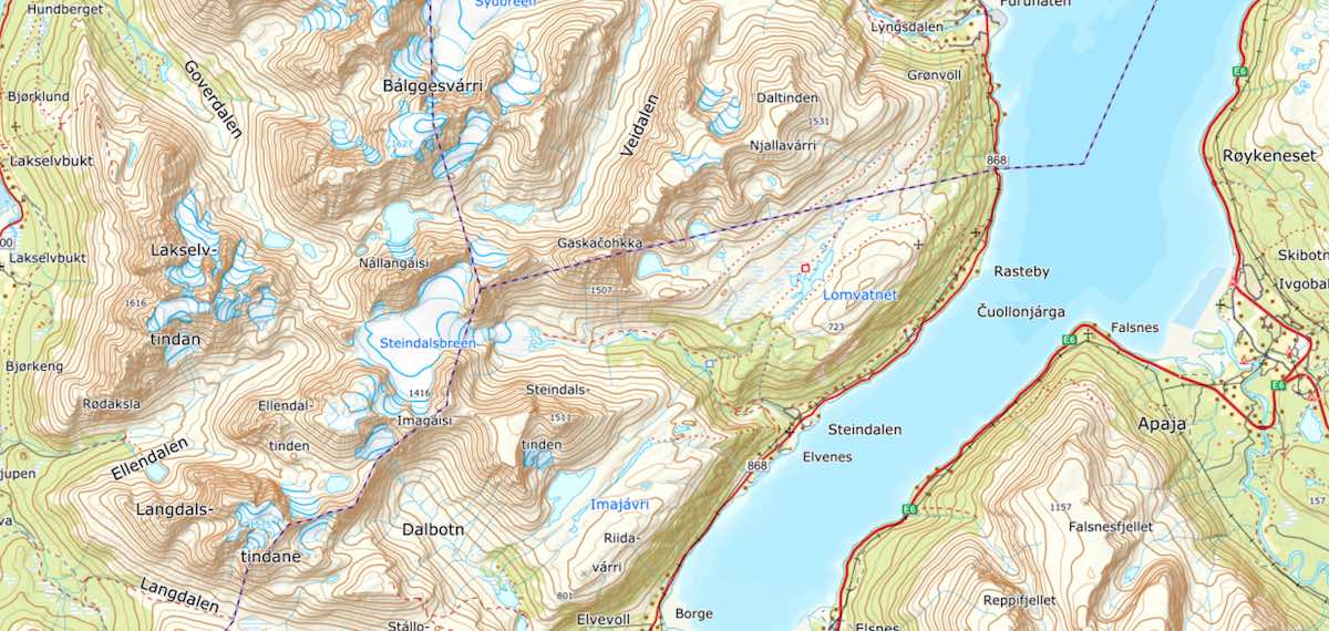 Lyngen_Steindalen_Norja_kartta-1